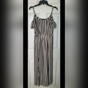 One Clothing Black & White Striped Maxi Dress Size Small